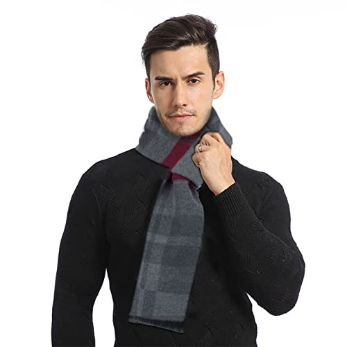 TRABIG Winterschal Weiches Warmes Kaschmir, Winter Schal Herren Langer Herrenschal Karierter, Strick Männerschal Classic und Elegant Plaid Männer von TRABIG