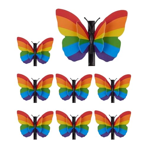 Regenbogen-Schmetterling-Haarspangen mit faltbaren Flügeln für Frauen, 3D-Schmetterlings-Haarspangen, Pride-Monat, Festival, Haar-Accessoires für LGBTQ-Feiern und Party-Events, Kopfschmuck, Outfit, 8 Regenbogen-Schmetterling-Haarspangen mit faltbaren Flügeln für Frauen, 3D-Schmetterlings-Haarspangen, Pride-Monat, Festival, Haar-Accessoires für LGBTQ-Feiern und Party-Events, Kopfschmuck, Outfit, 8 von TRACOMPAN