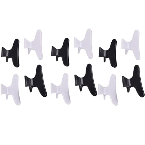 Schmetterlings-Friseur-Klemmen, professionelle Salon-Haarklammern zum Abteilen und Stylen, rutschfest, starker Griff, Friseur-Werkzeuge, stilvolles Frisuren-Zubehör, für Männer und Frauen (Schwarz und Schmetterlings-Friseur-Klemmen, professionelle Salon-Haarklammern zum Abteilen und Stylen, rutschfest, starker Griff, Friseur-Werkzeuge, stilvolles Frisuren-Zubehör, für Männer und Frauen (Schwarz und von TRACOMPAN