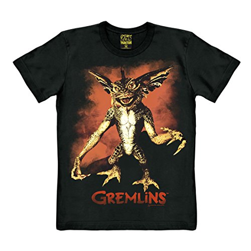 TRAKTOR® Gremlins I Monster I Stripe | T-Shirt Print | Damen & Herren | kurzärmlig | schwarz | Lizenziertes Originaldesign | Größe L von TRAKTOR