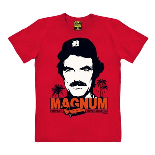 TRAKTOR® I Magnum P.I. | T-Shirt Print | Damen & Herren | kurzärmlig | rot | Lizenziertes Originaldesign | Größe XXL von TRAKTOR