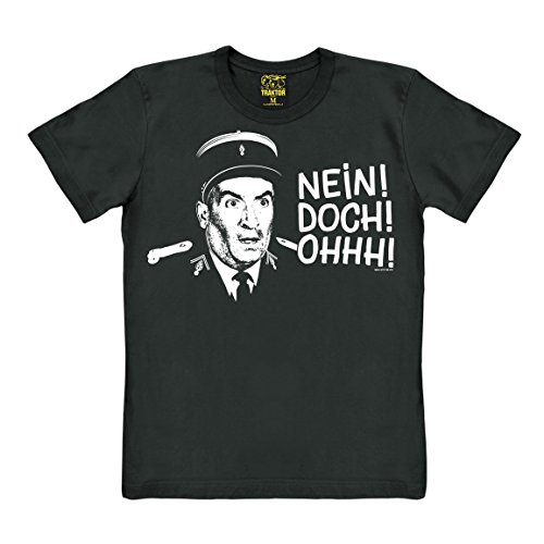 TRAKTOR® Louis de Funes I Nein! Doch! Ohhh! | T-Shirt Print | Damen & Herren | kurzärmlig | schwarz | Lizenziertes Originaldesign | Größe S von TRAKTOR