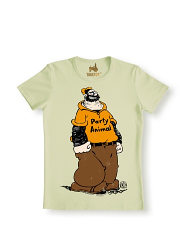 Logoshirt® Popeye I Bluto I Party Animal I T-Shirt Print I Damen & Herren I kurzärmlig I grün I Lizenziertes Originaldesign I Größe M von Logoshirt