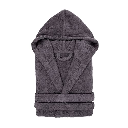 TRAMAS+ Bademantel 100% Baumwolle, Kapuzenbademantel für Damen und Herren, OEKO-TEX® Zertifiziert, Hohe Absorption, Schnelltrocknend und Weich - XL, Anthrazitgrau von TRAMAS+