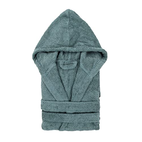 TRAMAS+ Bademantel 100% Baumwolle, Kapuzenbademantel für Damen und Herren, OEKO-TEX® Zertifiziert, Hohe Absorption, Schnelltrocknend und Weich - XL, Grüne Franzosen von TRAMAS+