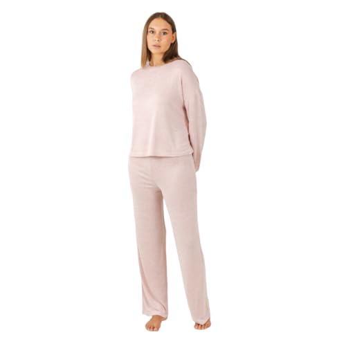 TRAMAS+ Damen-Pyjamas für die Übergangszeit, Damen Angorina Pyjamas, Damen Langarm T-Shirt und Hosen Set mit verstellbarem Bund, Warmes Damen Set- XL, Rosa Claro TRAMAS+ Damen-Pyjamas für die Übergangszeit, Damen Angorina Pyjamas, Damen Langarm T-Shirt und Hosen Set mit verstellbarem Bund, Warmes Damen Set- XL, Rosa Claro von TRAMAS+