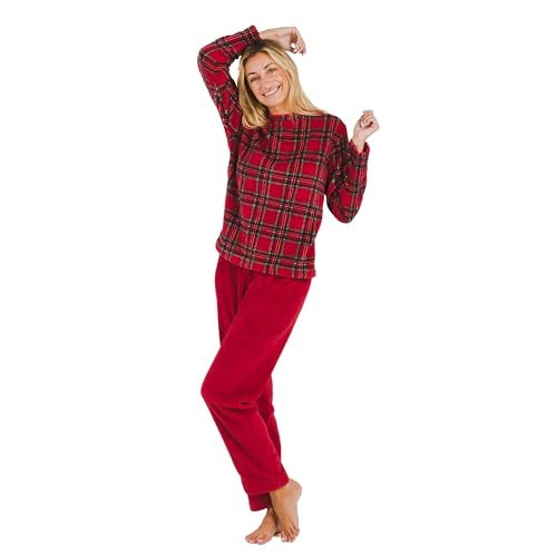 TRAMAS+ Damen Winterpyjama, Damen Korallenpyjama, Damen Langarm T-Shirt und Hose Set mit verstellbarem Bund, Warmes Damen Set- S, Nicolas Rojo TRAMAS+ Damen Winterpyjama, Damen Korallenpyjama, Damen Langarm T-Shirt und Hose Set mit verstellbarem Bund, Warmes Damen Set- S, Nicolas Rojo von TRAMAS+