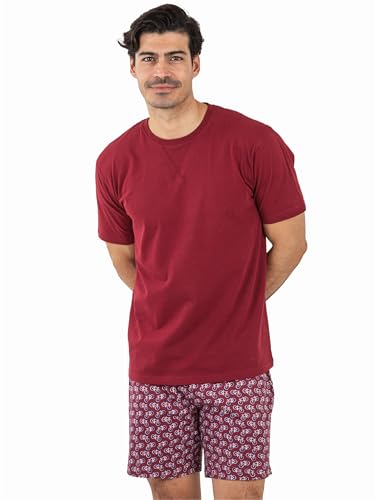 TRAMAS+ Herren Sommer Pyjama aus 100% Baumwolle – Kurzer Schlafanzug mit T-Shirt und Shorts – Leichter und Bequemer Zweiteiler für warme Nächte, XL - Benacity von TRAMAS+