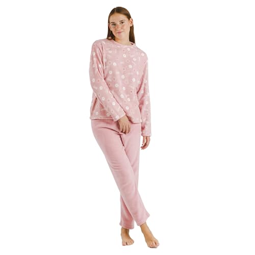 TRAMAS+ Schlafanzug für Frauen aus 100% Baumwolle, Langer Schlafanzug für Frauen, Langarm-T-Shirt und Lange Hose mit Verstellbarer Taille, Damen-Set - M, Vickie von TRAMAS+