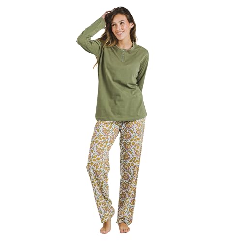 TRAMAS+ Schlafanzug für Frauen aus 100% Baumwolle, Langer Schlafanzug für Frauen, Langarm-T-Shirt und Lange Hose mit Verstellbarer Taille, Damen-Set - S, Venus TRAMAS+ Schlafanzug für Frauen aus 100% Baumwolle, Langer Schlafanzug für Frauen, Langarm-T-Shirt und Lange Hose mit Verstellbarer Taille, Damen-Set - S, Venus von TRAMAS+