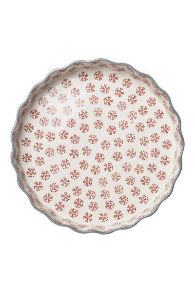 TRANQUILLO Quicheform RETRO aus Steinzeug mit Muster 27 cm (POR568) von TRANQUILLO