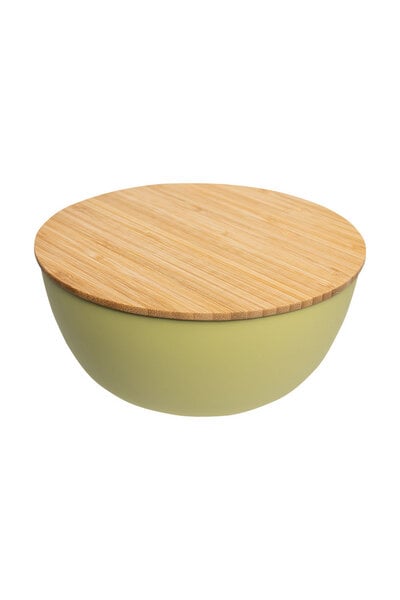 TRANQUILLO Schüssel mit Bambusdeckel PLAIN in Lime 18,5 x 8,5 cm 1300ml (BW208) von TRANQUILLO