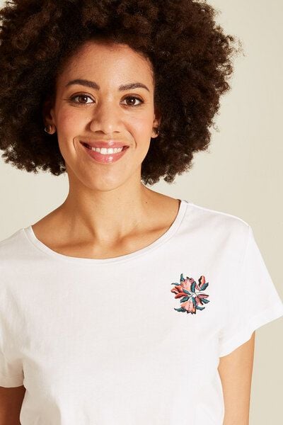 TRANQUILLO T-Shirt mit floralem Print aus GOTS Biobaumwolle (S25C100) von TRANQUILLO