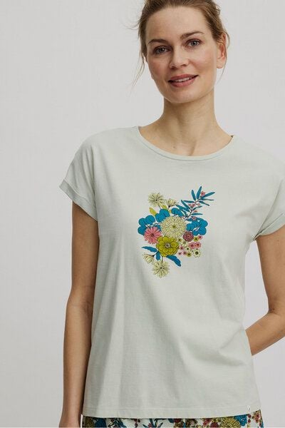 TRANQUILLO T-Shirt mit floralem Print aus GOTS Biobaumwolle (S25C103) von TRANQUILLO