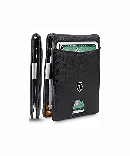 TRAVANDO Geldbeutel Männer mit Geldklammer Seattle Geldbörse Herren Slim Portemonnaie Wallet Portmonaise Geldtasche klein Portmonee RFID Kreditkartenetui Brieftasche Kartenetui Carbon Geldclip Etui von TRAVANDO