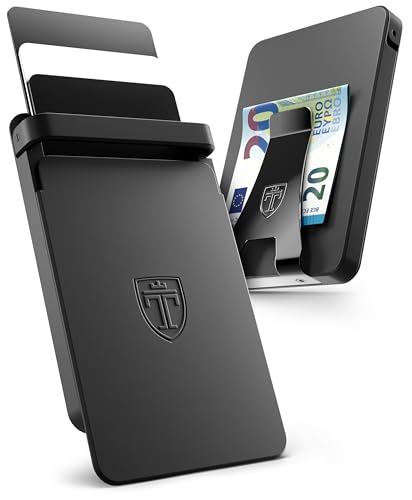 TRAVANDO SLYDE Aluminium Kartenetui mit RFID Schutz - Kartenhalter mit Geldklammer für 7 Karten - Kreditkartenetui Portmonee Herren Slim Wallet von TRAVANDO