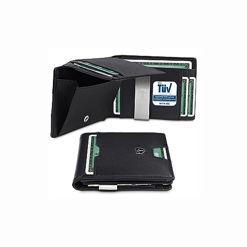 TRAVANDO Geldbörse Herren Geldbörse mit Geldklammer TÜV RFID Zertifiziert Wallet mit Münzfach 10 Kartenfächer Portmonee Helsinki Geldbeutel Geldklammer mit Kartenhalter Clip von TRAVANDO
