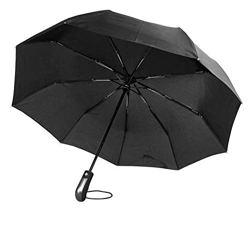 TRAVANDO Regenschirm Schirm Taschenschirm Umbrella Trekkingschirm Wanderregenschirm Sturmfest Herren, windfest 150 km/h wasserabweisend Teflon-Beschichtung klein leicht transparent 95 cm von TRAVANDO