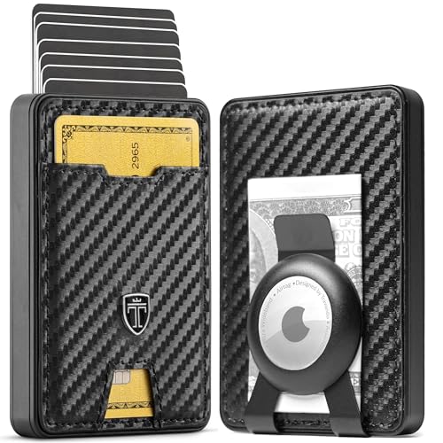 TRAVANDO SWYPE Aluminium Slim Wallet mit AirTag Halter - Carbon Geldbörse Herren Klein RFID Schutz - Mini Geldbeutel mit Geldklammer Kartenetui mit Geldspange Smart Portmonee Portemonnaie Klein TRAVANDO SWYPE Aluminium Slim Wallet mit AirTag Halter - Carbon Geldbörse Herren Klein RFID Schutz - Mini Geldbeutel mit Geldklammer Kartenetui mit Geldspange Smart Portmonee Portemonnaie Klein von TRAVANDO