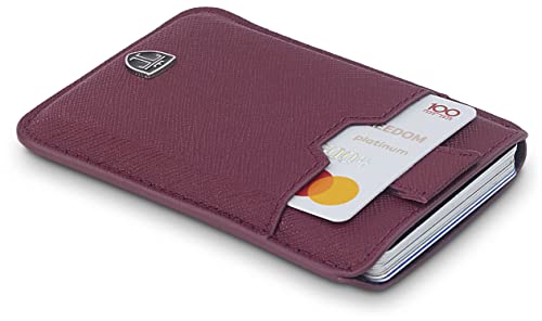 TRAVANDO Slim Portemonnaie Dallas - bis zu 12 Karten - TÜV geprüft - RFID Schutz - Kleiner Geldbeutel - Kartenetui - Kreditkartenetui - Zugband - Geschenk für Männer - Designed in Germany (Rot) von TRAVANDO