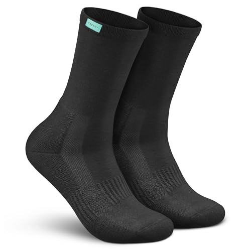 TREAZY Business Socken Anzugsocken aus hochwertiger Bio-Baumwolle (Schwarz | 43-46 | 3 Paar) – Schweiß und blasenfrei – angenehm und besonders langlebig für deinen Job und den Alltag von TREAZY