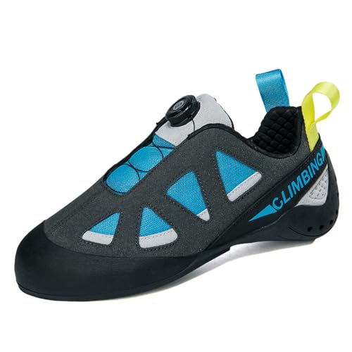 Kletterschuhe Männer Frauen Jugendliche Anfänger Profi Klettern Bouldering Trainingsschuhe Indoor Wanderschuhe (Blau 189,37) von TRECERO