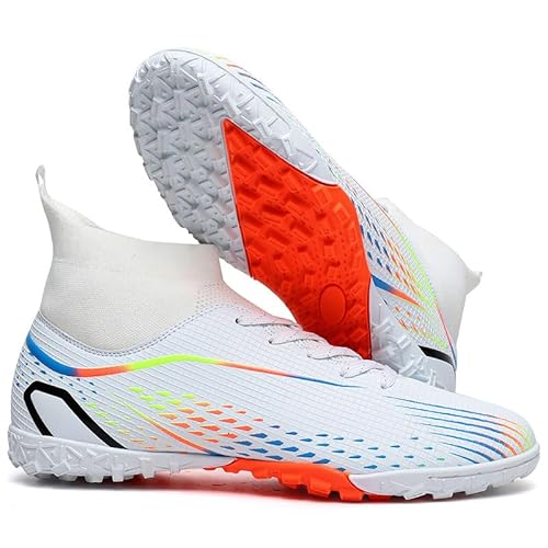 TRECERO Herren Fußballschuhe Profi Sportschuhe AG TF Herren und Damen Fußballschuhe Kinder und Studenten Fußballschuhe (weiß R,42) von TRECERO