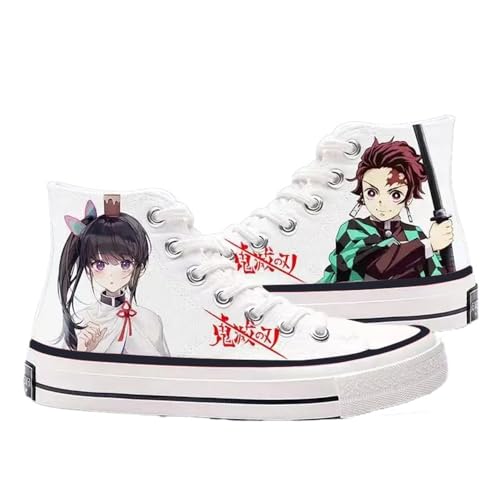 TREDGPAKLI Demon Slayer Kamado Tanjirou Kamado Nezuko Agatsuma Zenitsu Cosplay Schuhe High Top Unisex Canvas Sneaker Erwachsene von TREDGPAKLI