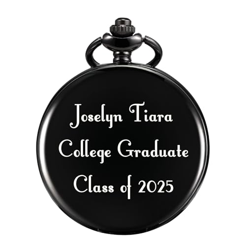 TREEWETO Personalisierte Taschenuhr Benutzerdefinierte Taschenuhren Kette Vintage Quarz Taschenuhr Uhr Abschiedsgeschenk für Männer Söhne Tochter Freund von TREEWETO