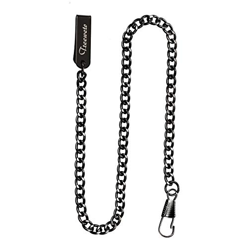 TREEWETO Taschenuhr Kette 14.7 inch (37.5 cm) Schwarz von TREEWETO