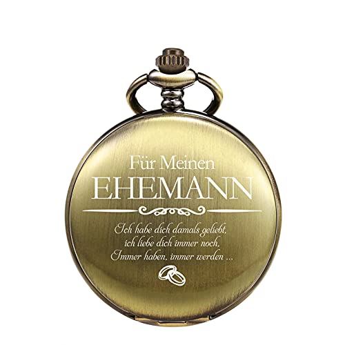 TREEWETO Taschenuhr für Ehemann, Taschenuhren mit Kette für Herren, Geschenk zum Jahrestag, Geschenk für Familie von TREEWETO