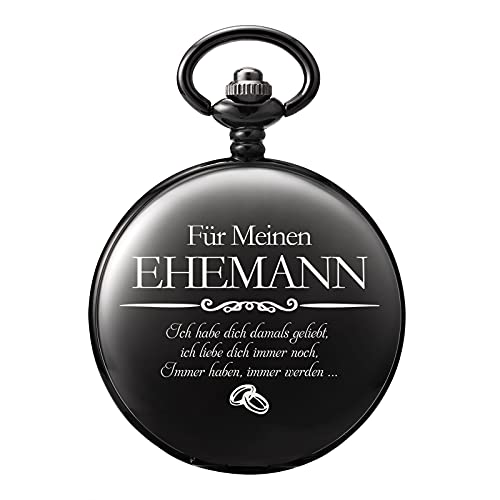 TREEWETO Taschenuhr für Ehemann, Taschenuhren mit Kette für Herren, Geschenk zum Jahrestag, Geschenk für Familie von TREEWETO