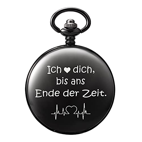 TREEWETO Taschenuhr für Ehemann Freund, Taschenuhren mit Kette für Herren, Geschenk zum Jahrestag, Geschenk für Familie von TREEWETO