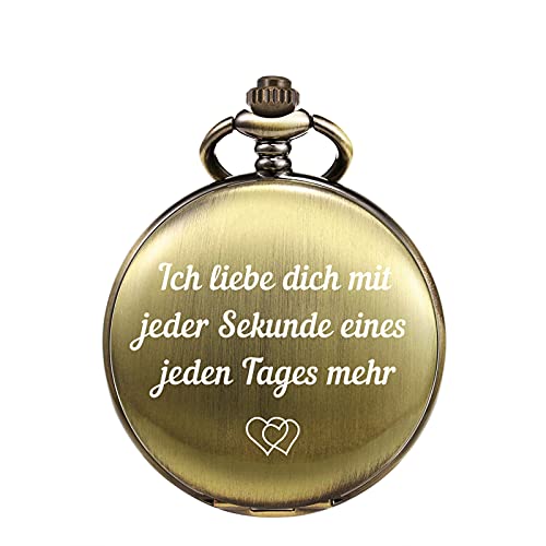 TREEWETO Taschenuhr für Ehemann Geliebte Freund, Taschenuhren mit Kette für Herren, Geschenk zum Jahrestag, schönes Geschenk für Familie von TREEWETO