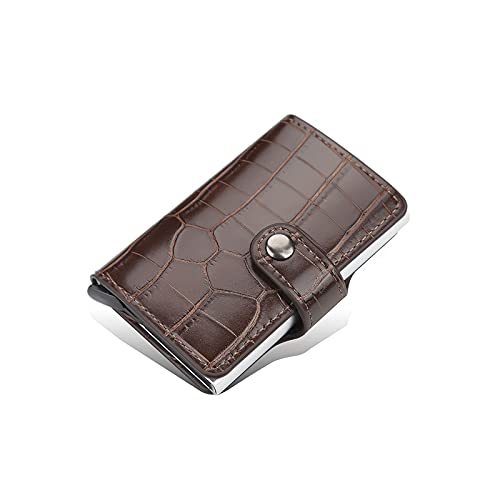 TREGOO Portemonnaie Herren Anti-magnetische Kartenhalter Smart Brieftaschen Männer PU. Leder Geldbörse Vintage Kurzfrauen Geldbörsen Mini Geld Tasche (Color : C) von TREGOO