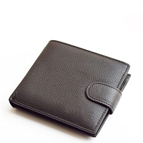 TREGOO Portemonnaie Herren Brieftasche Männer Leder echte Kuh Leder Mann Geldbörsen mit Münztasche Mann Geldbörse Leder Geld Tasche Männliche Geldbörsen (Color : Bruin) von TREGOO