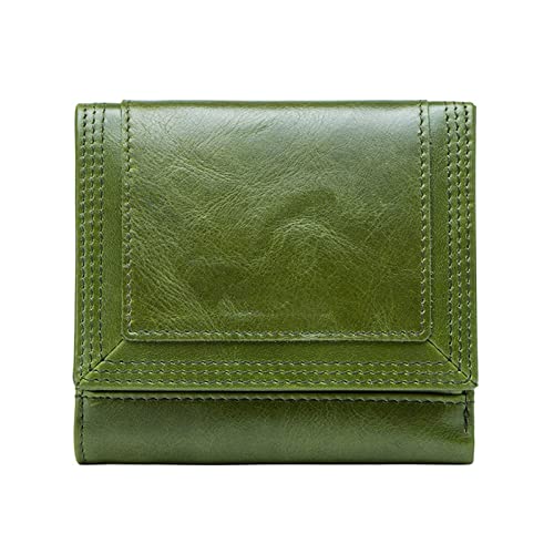 TREGOO Portemonnaie Herren Frauen Geldbörsen Echtes Leder Trifold Damen Kartenhalter Brieftasche Münze Tasche Mädchen Münze Geldbörse von TREGOO