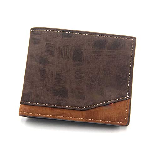 TREGOO Portemonnaie Herren Herren Geldbörsen Leder DREI-Fold-Kurzwallet männliche Retro-Business-Münz-Geldbörse-Tasche Multifunktionale Karte Geldbörse (Color : Dark Gray) von TREGOO