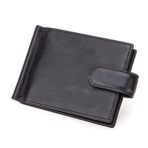 TREGOO Portemonnaie Herren Männer Geldbörse Echtes Leder Geld Clip Metallklemme Slim Card Brieftaschen Fahrer Lizenzkarten Fall Münztasche von TREGOO