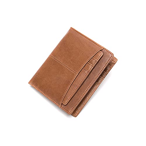 TREGOO Portemonnaie Herren Männer Geldbörse Echtes Leder Slim Brieftaschen für Männer MÄNNER Karten Slots GELDEN FÜR MÄNNLICHEN SOLID Kurze Designerkartenhalter (Color : C) von TREGOO