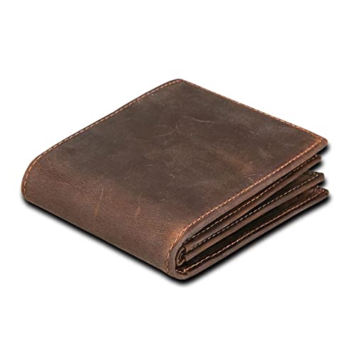 TREGOO Portemonnaie Herren Männer Geldbörse Mann Vintage Kuh Echtem Leder Brieftasche Männliche Handmade Billfold Münze Geldbörse Kurze Brieftasche von TREGOO