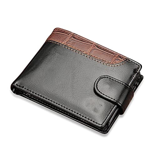 TREGOO Portemonnaie Herren Männer Geldbörsen Patch Arbeit Leder Kurze Männliche Geldbörse mit Münzen Taschenkartenhalter Trifold Brieftasche Männer Kupplungsgeld Tasche von TREGOO