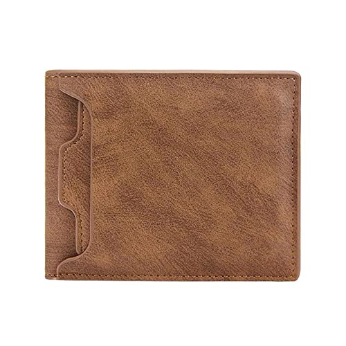 TREGOO Portemonnaie Herren Männer Kurze Brieftasche Eisen Rand Jugend Herren Horizontale Brieftasche Trendkarten Pack Geldbörse (Color : Bruin) von TREGOO