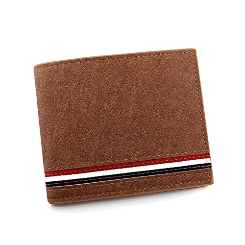 TREGOO Portemonnaie Herren Mode Leder Geldbörse Männer Luxus Slim Münze Geldbörse Business Faltbare Brieftasche Mann Kartenhalter Taschenkupplung Männliche Handtaschen Einkaufstasche (Color : Bruin) von TREGOO