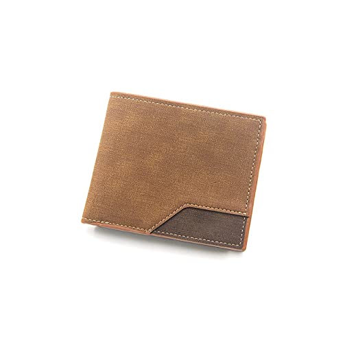 TREGOO Portemonnaie Herren Mode Männer Geldbörse Geld Tasche Solide Farbe Leder Business Kurze Brieftasche Vintage Multi-Card Weiche Geldbörse Münze Tasche (Color : A) von TREGOO