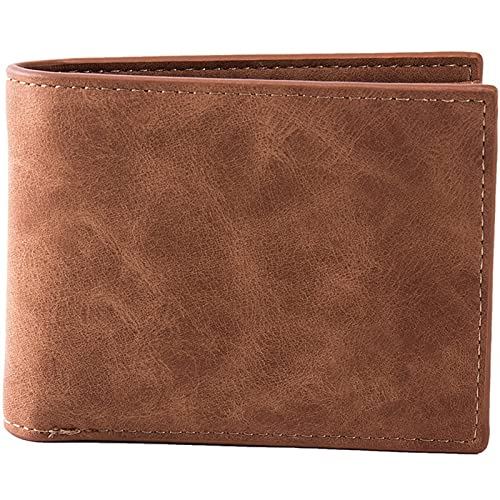 TREGOO Portemonnaie Herren Mode Mini Slim Wallet Herren Geld Geldbörse Münzbeutel Reißverschluss Kurze Männer Brieftasche Kartenhalter Kompakte Geld Geldbörsen (Color : Bruin) von TREGOO