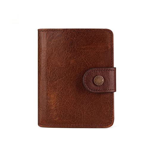 TREGOO Portemonnaie Herren Multiple Card Slots Leder Vintage Männer Geldbörse Lässige Mode Kurze Leder Brieftasche Rindsleder Männer Tasche von TREGOO