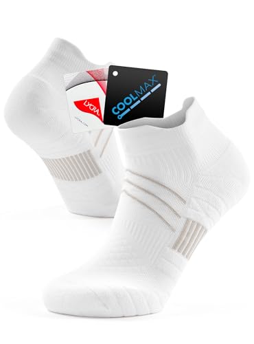 TRENDOUX Unisex Gepolstert Sneaker Socken，Elastisch Herrensocken Männer Frauen Gepolsterte Radsocken Atmungsaktiv Sneakersocken Für Outdoor Work Runnning Jogging Weiß L 1 Paar 41-43 43-46 46-48 von TRENDOUX