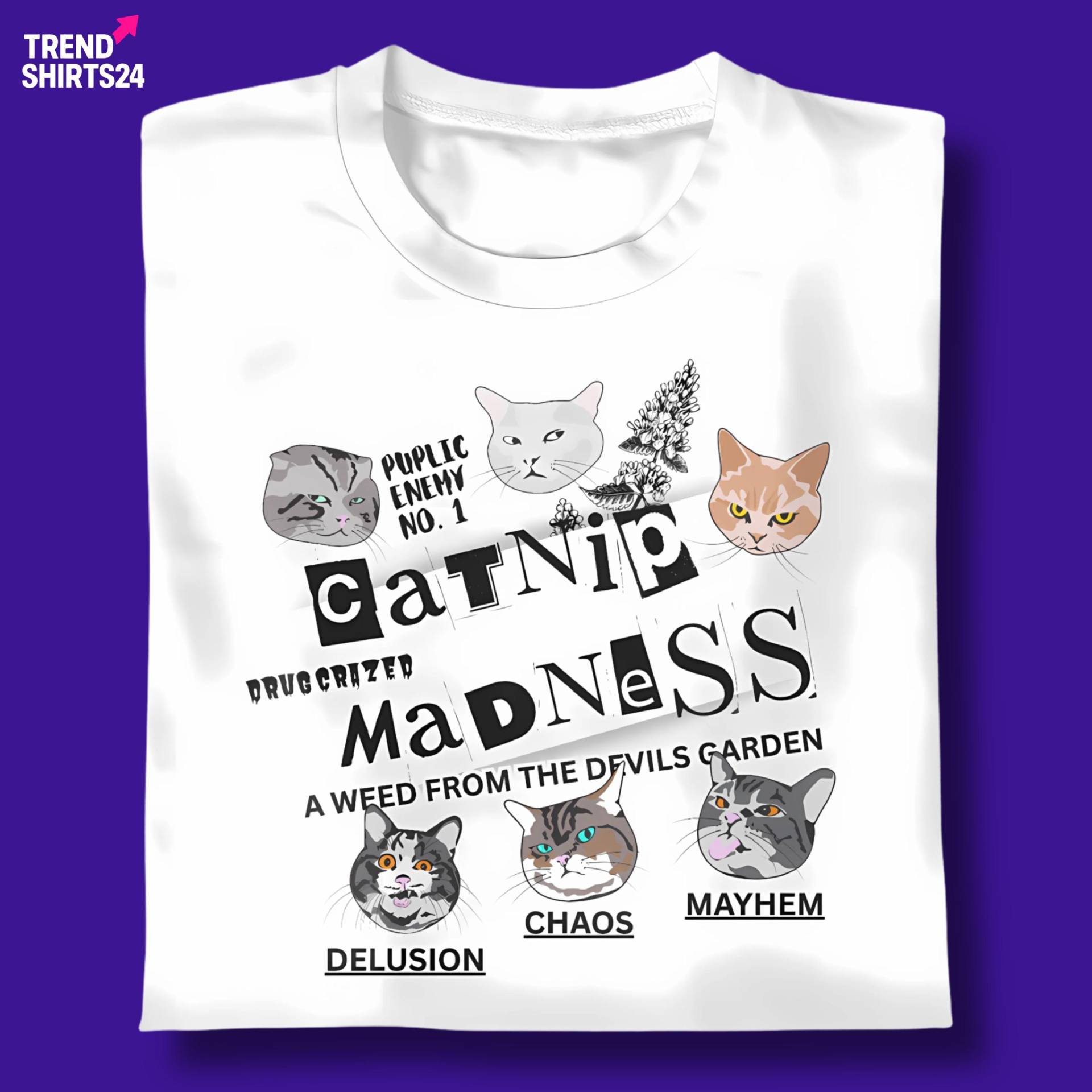 Catnip Madness Shirt - Lustiges Katzen T-Shirt Für Catnip-Fans | Crazy Cat Design Geschenkidee Katzenliebhaber Catnip Madness Shirt - Lustiges Katzen T-Shirt Für Catnip-Fans | Crazy Cat Design Geschenkidee Katzenliebhaber von TRENDSHIRTS24
