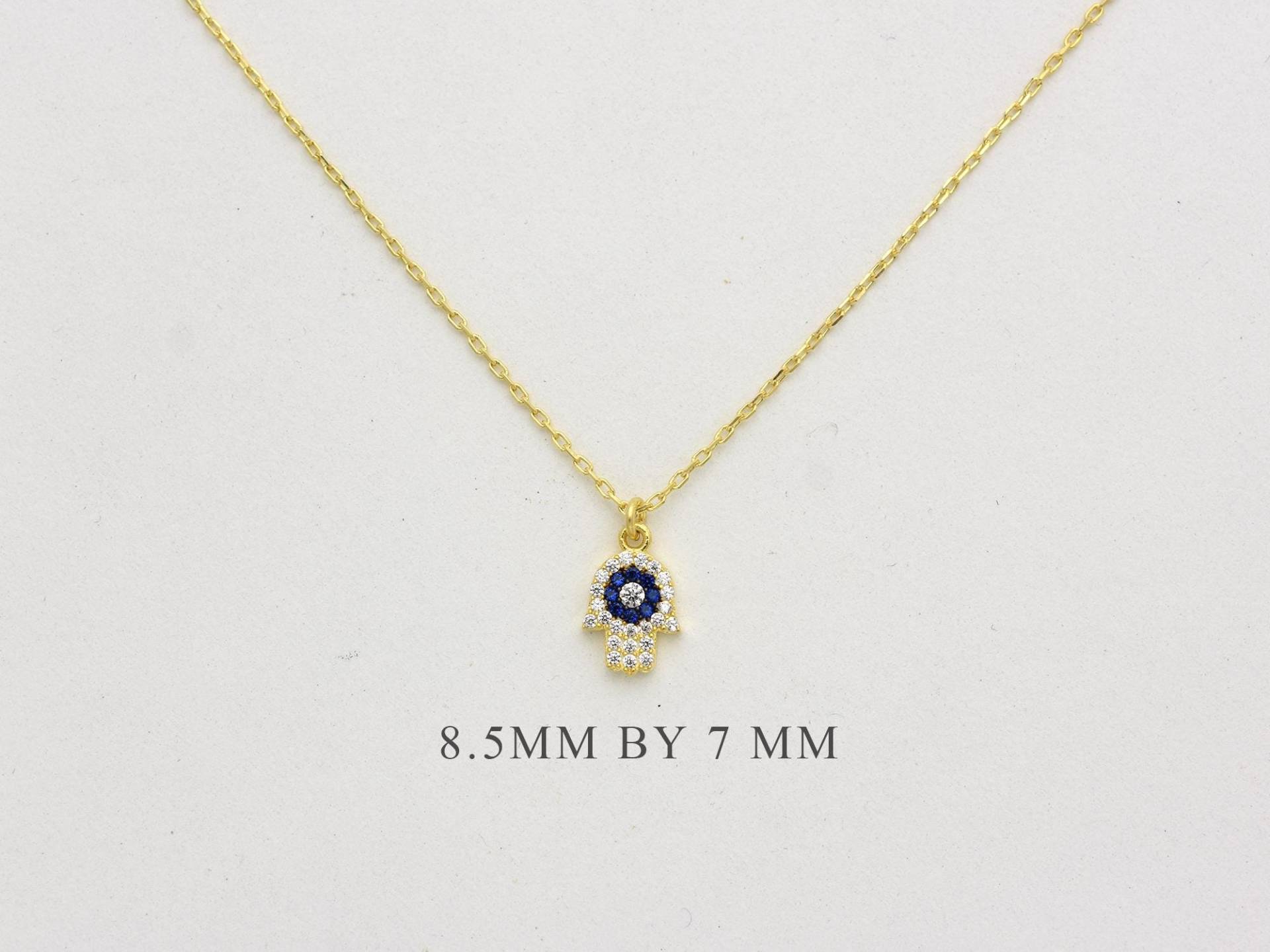 Hamsa Halskette Gelbvergoldetes Sterlingsilber, Zierliche Halskette von TRENDYANYTHING